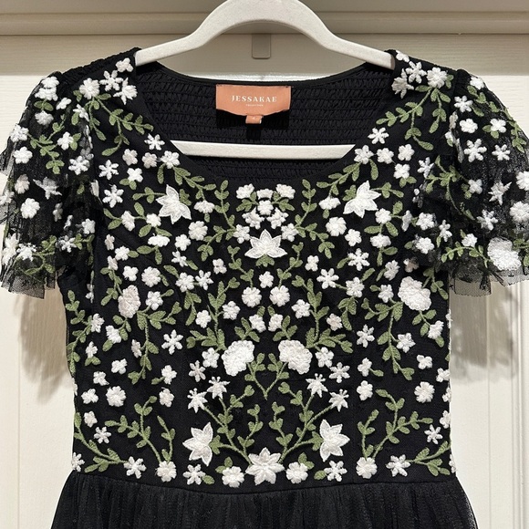 Jessakae Tulle Embroidered Clara Knee Length Dress - Picture 9 of 13